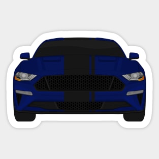 Mustang GT Kona-Blue + Black Stripes Sticker